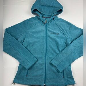 Free Country Women's Full Zip Fleece hoodie in Teal size medium